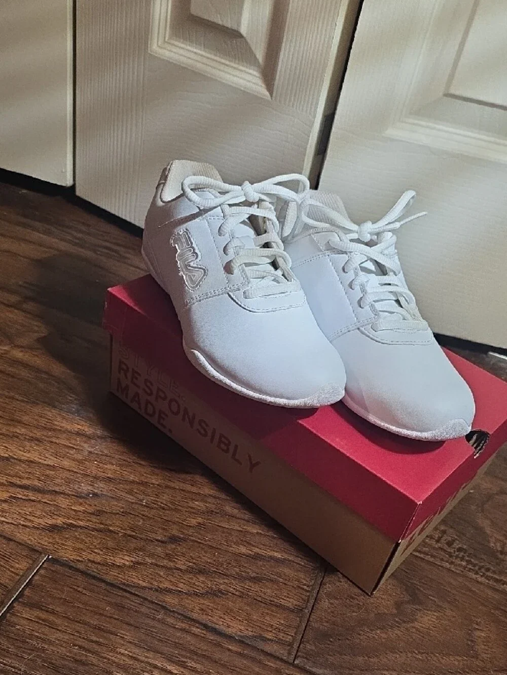 Fila Kids White Lace-Up Sneakers
